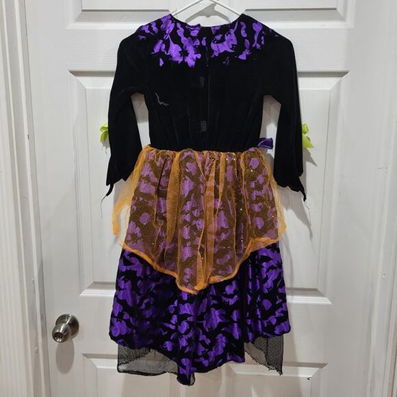Happy Halloween Witch Costume Black & Purple Girls size Med - Picture 4 of 6